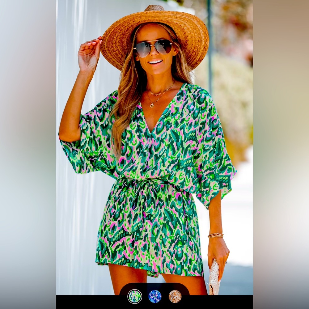 Cupshe Lace Up Leopard Print Romper